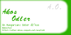 akos odler business card